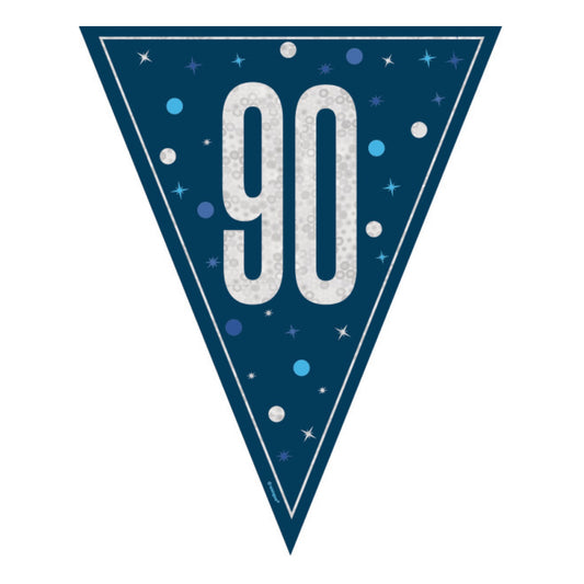 90th Birthday Navy Blue Bunting