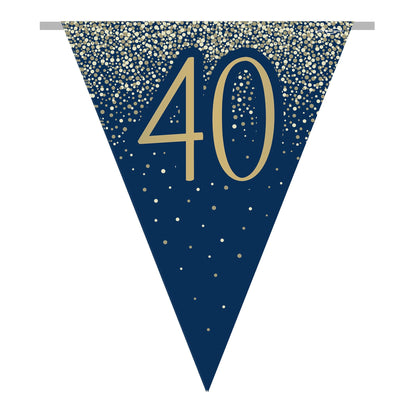 40th Birthday Blue & Gold Bunting