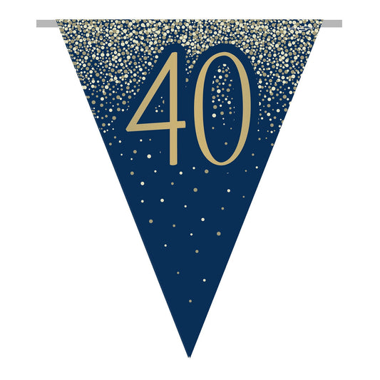 40th Birthday Blue & Gold Bunting