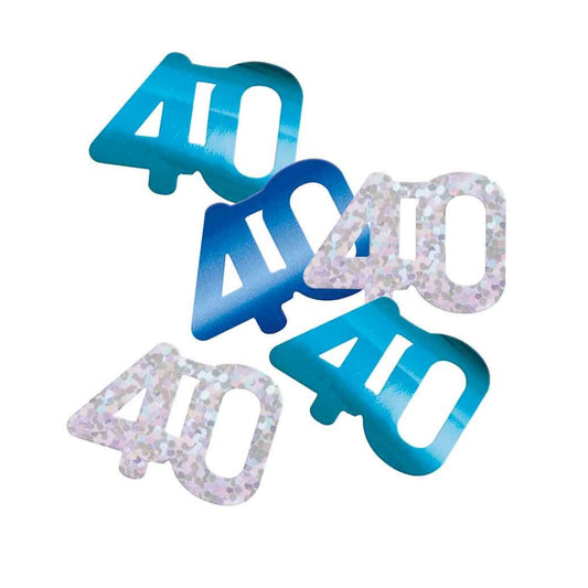 40th Birthday Blue Mixed Table Confetti