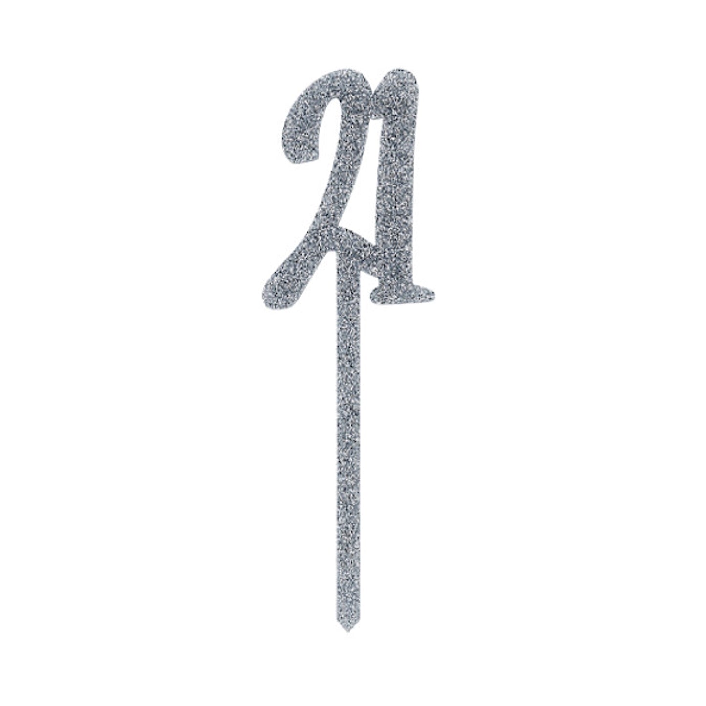 Silver Glitter "21" Acrylic Cake Topper