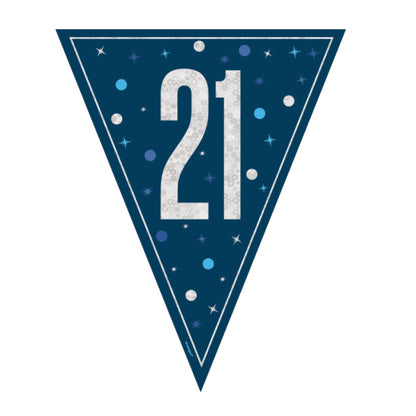 21st Birthday Navy Blue Bunting