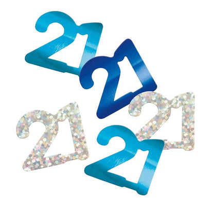 21st Birthday Blue Mixed Table Confetti