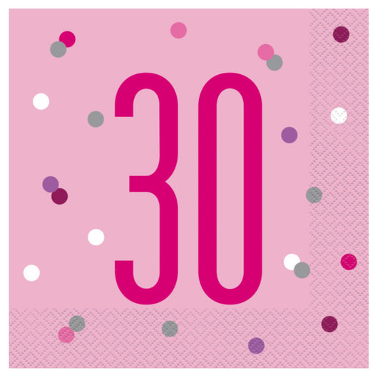 30th Birthday Pink Napkins