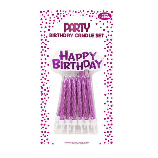 Pink Happy Birthday Candle Set