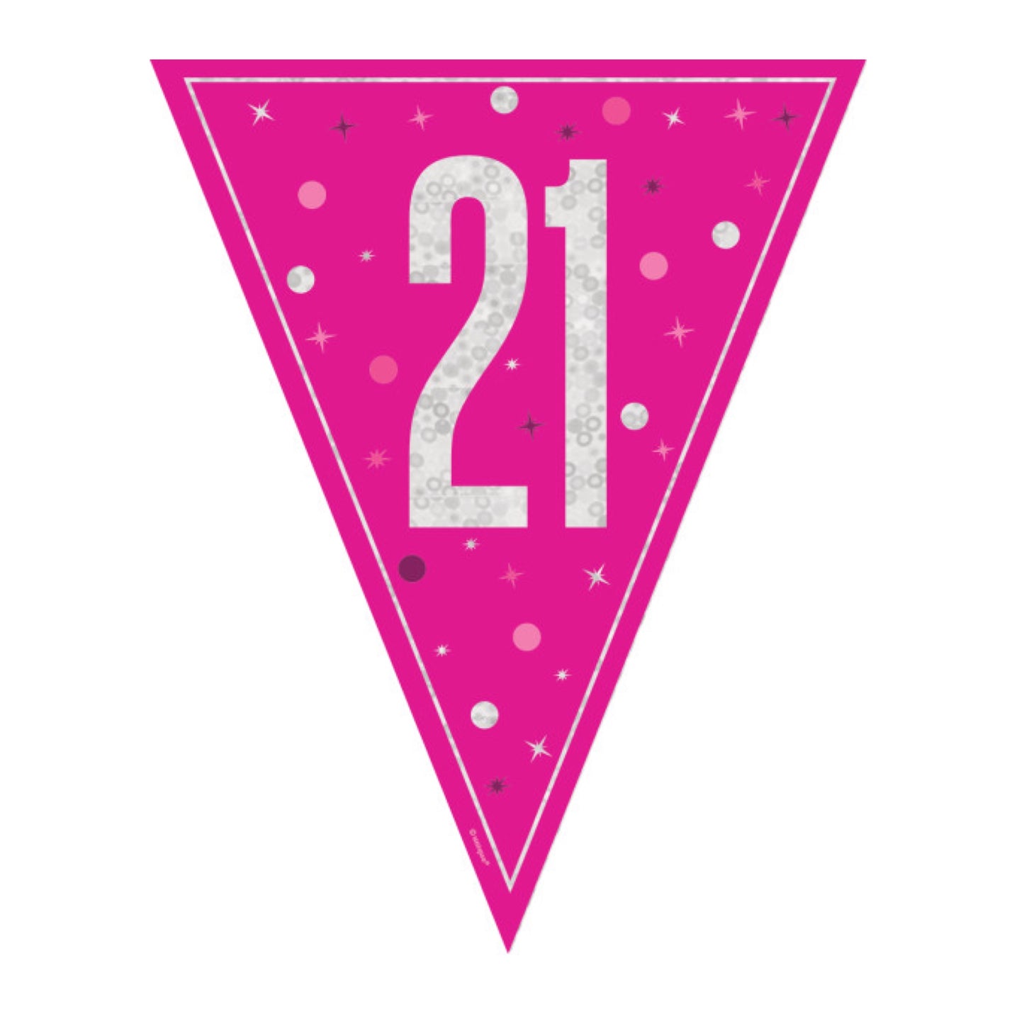 21st Birthday Pink Sparkling Bunting