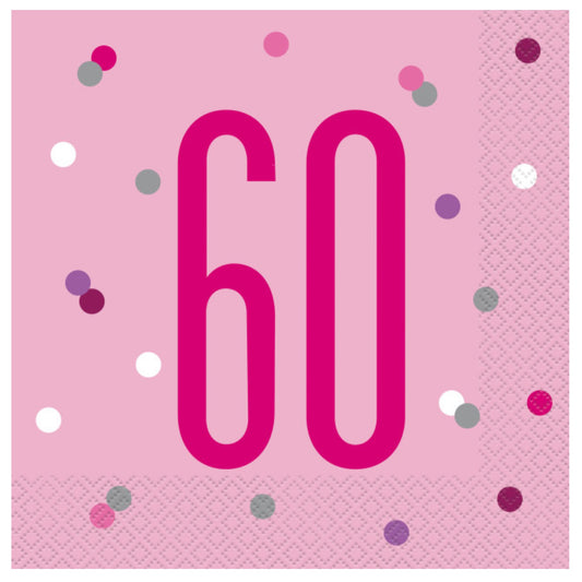 60th Birthday Pink Napkins