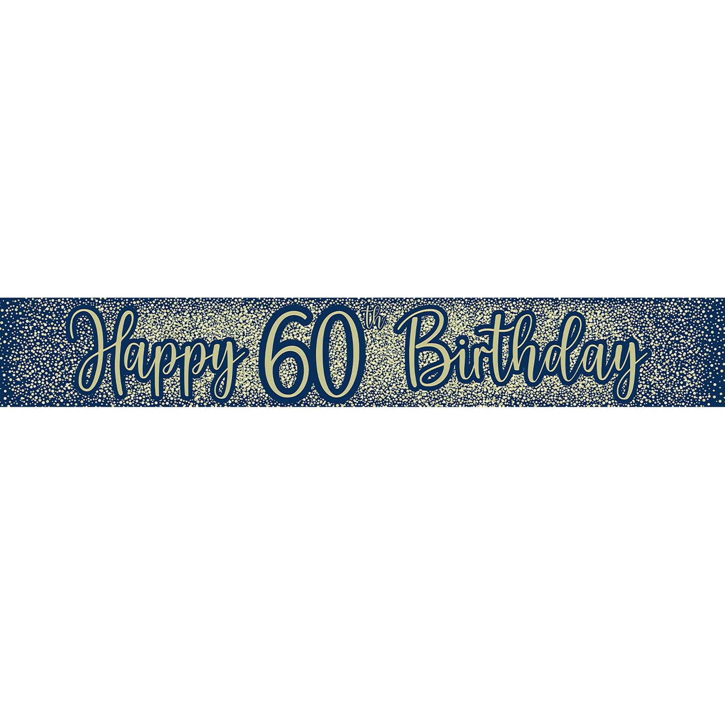 60th Birthday Metallic Glitz Blue & Gold Banner