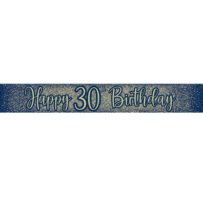 30th Birthday Blue & Gold Banner