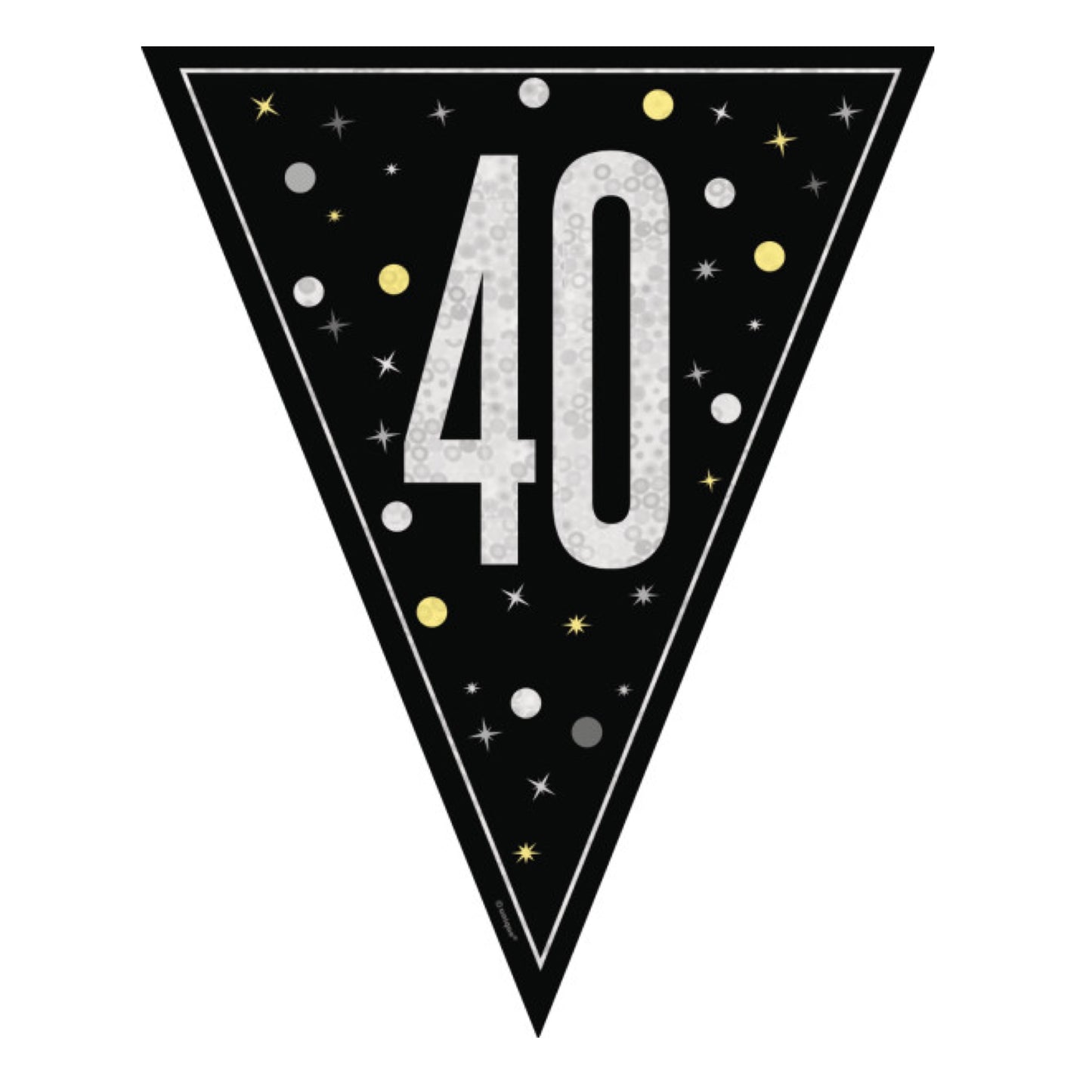 40th Birthday Black Bunting