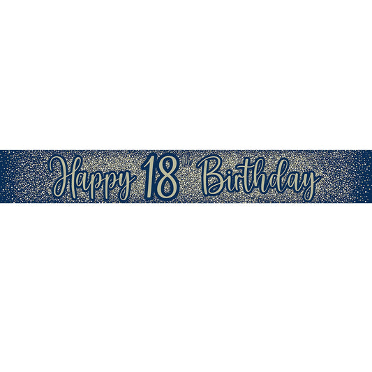 18th Birthday Blue & Gold Banner