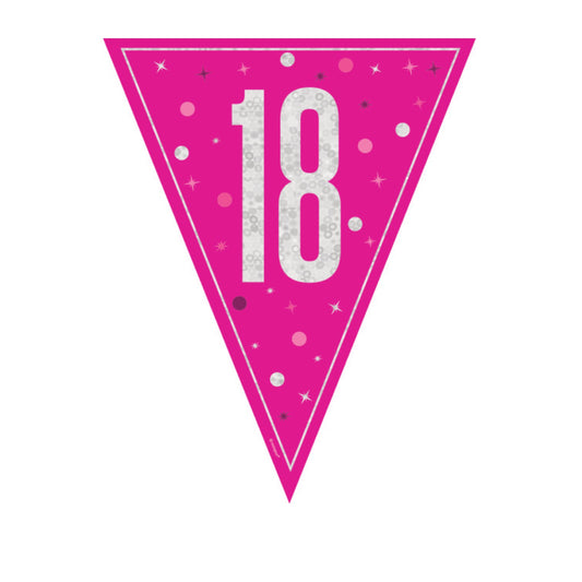 18th Birthday Pink Sparkling Bunting