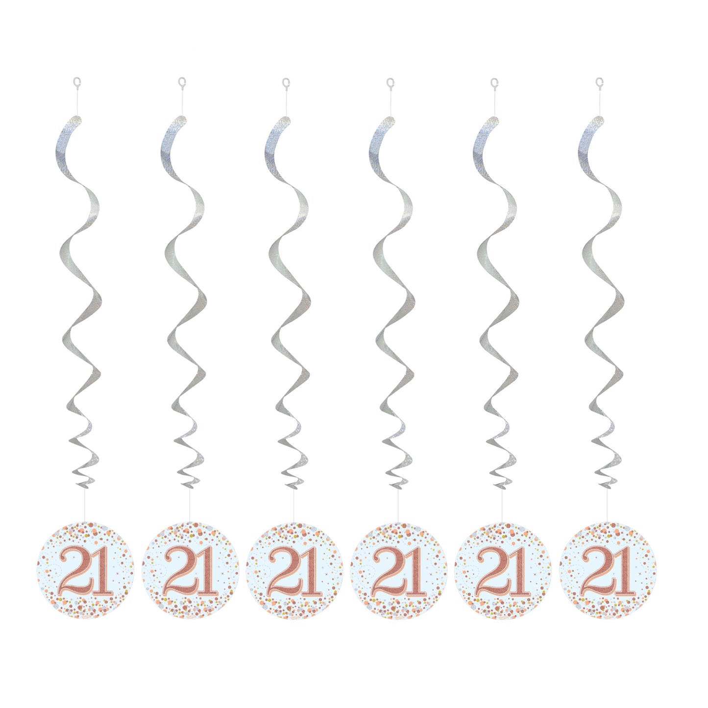 21st Birthday Rose Gold Hanging Swirls