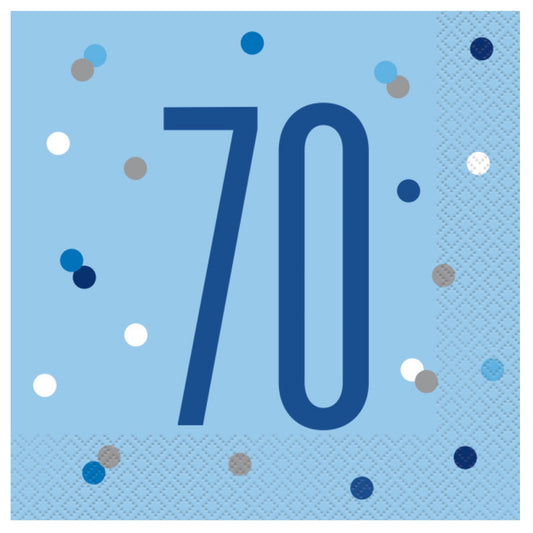 70th Birthday Blue Napkins
