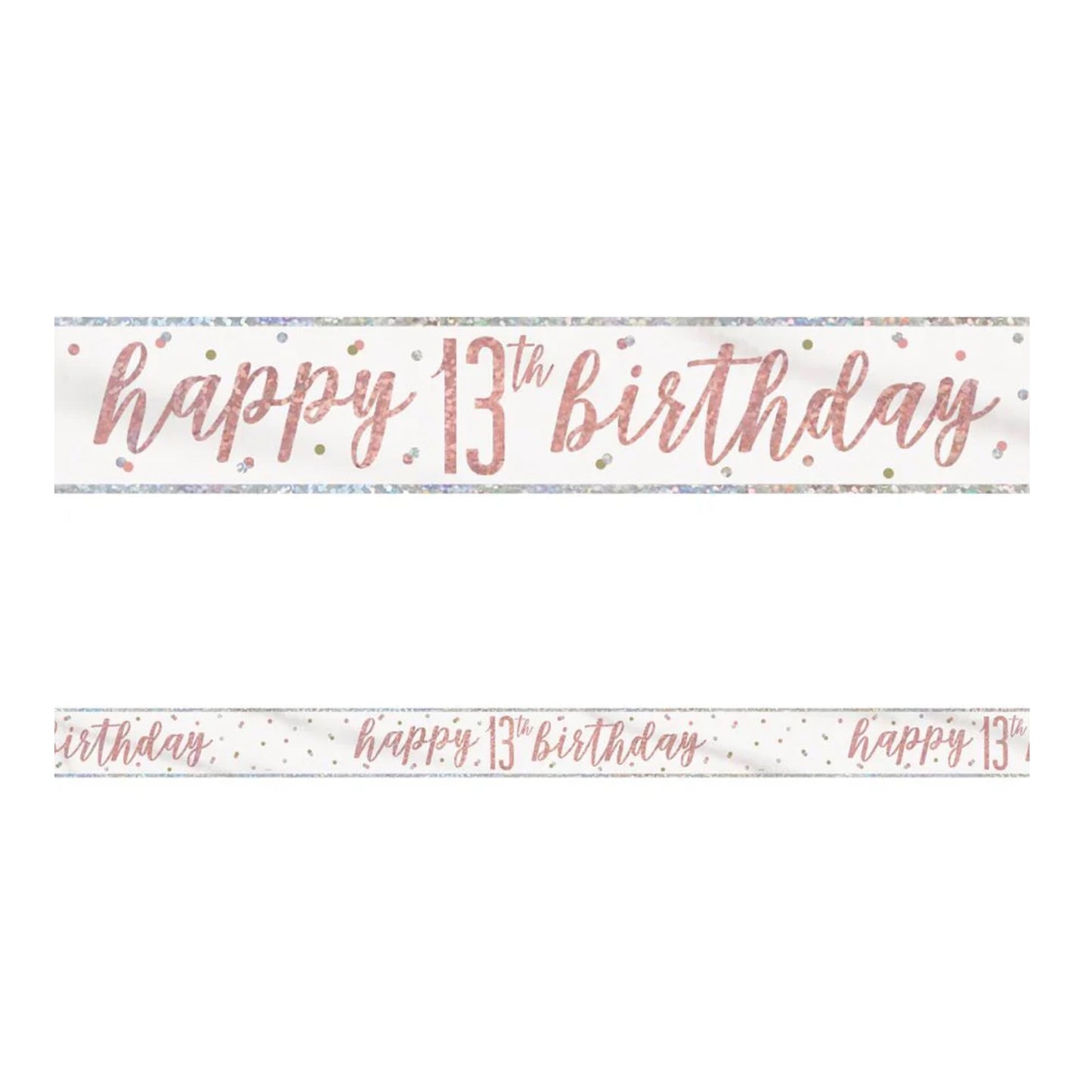 13th Birthday Rose Gold Sparkling Banner