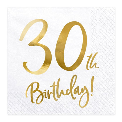 30th Birthday Gold Napkins