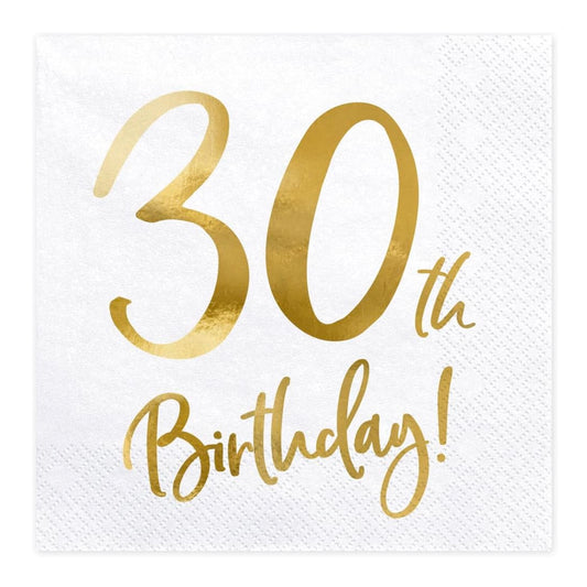 30th Birthday Gold Napkins