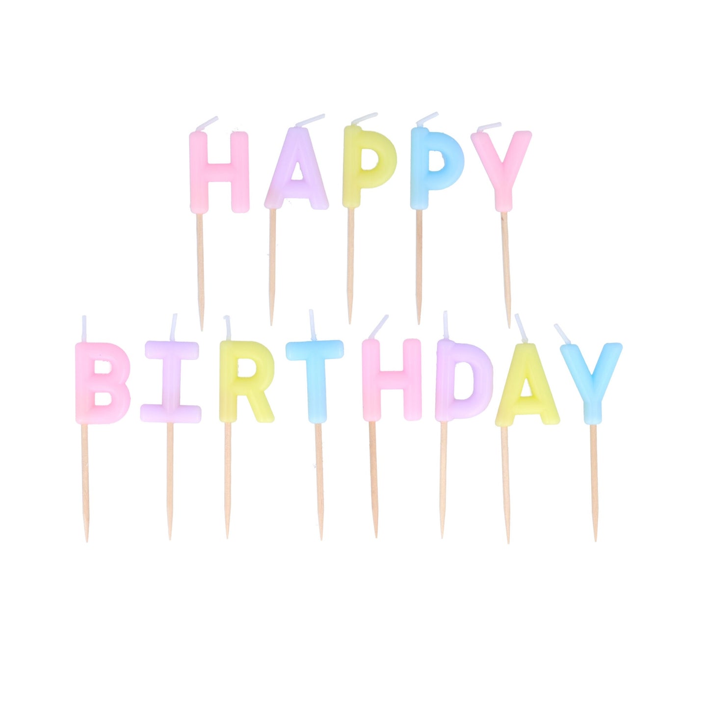 Pastel Happy Birthday Candle Set