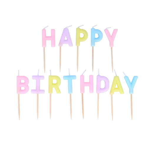Pastel Happy Birthday Candle Set