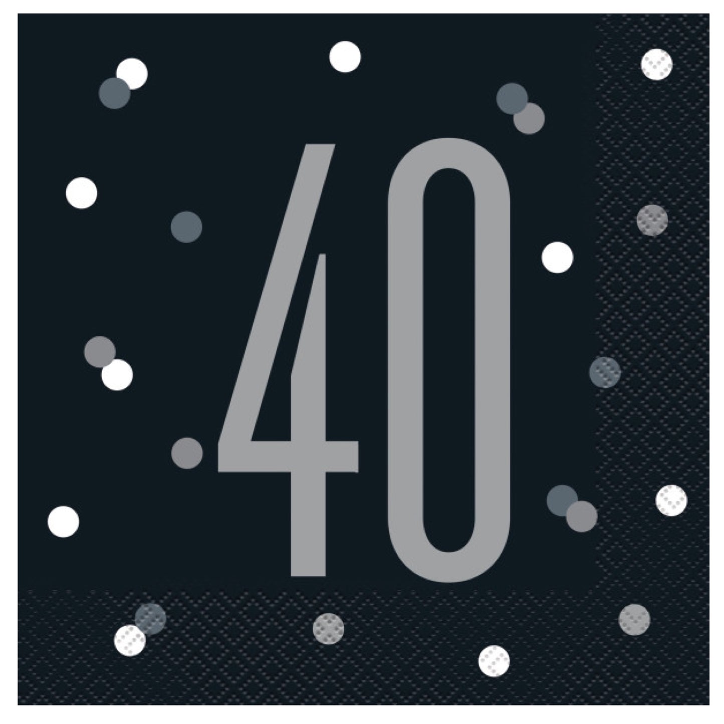 40th Birthday Black Napkins