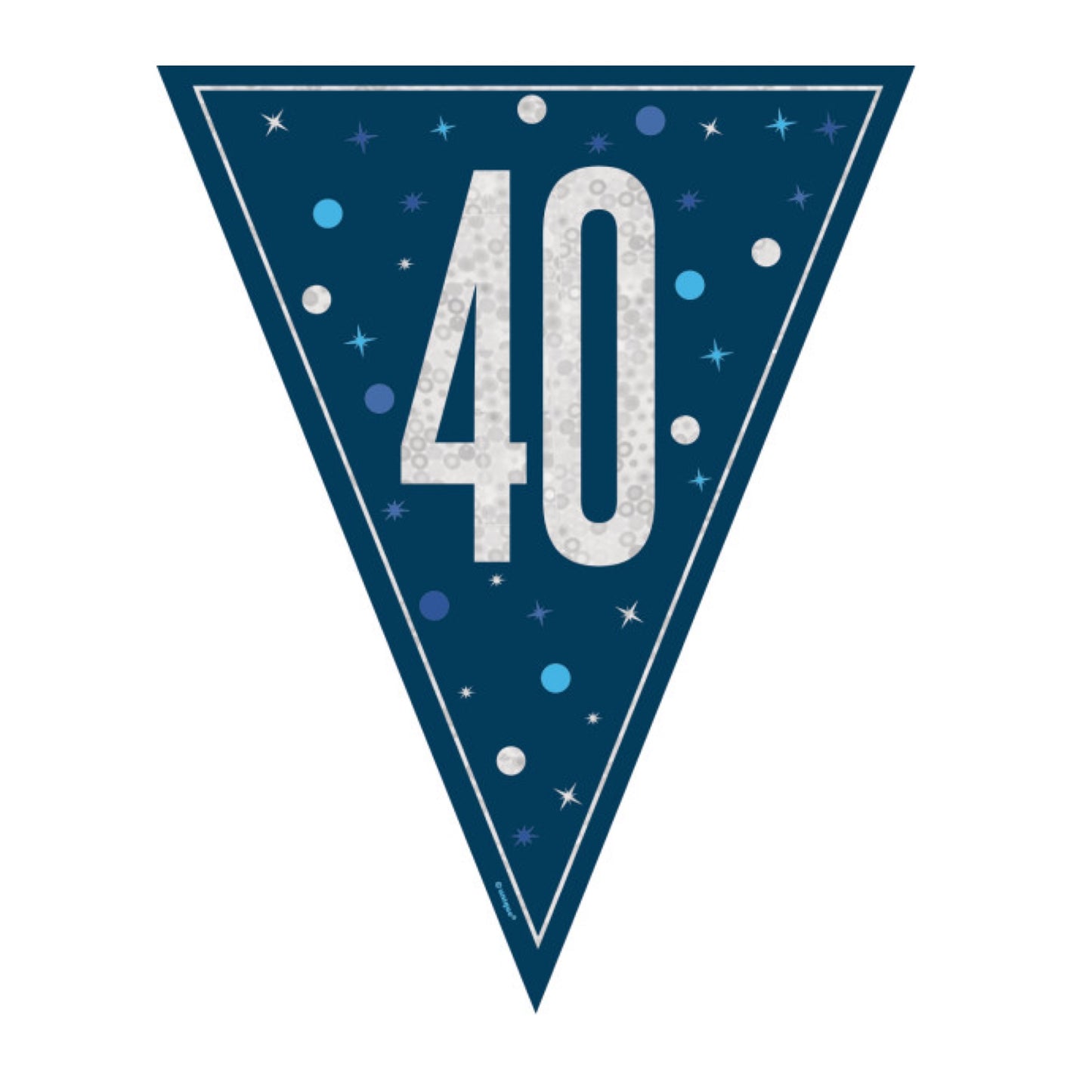 40th Birthday Navy Blue Bunting