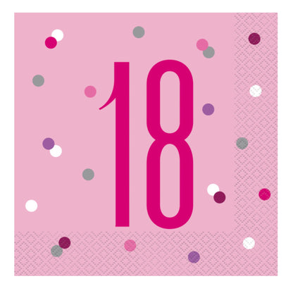 18th Birthday Pink Napkins