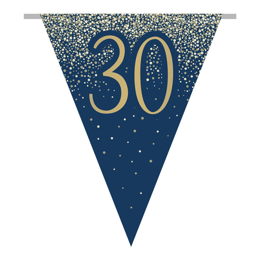 30th Birthday Blue & Gold Bunting