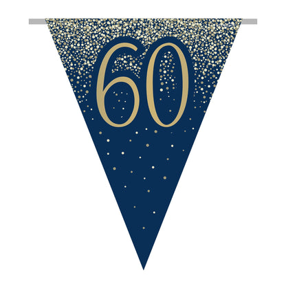 60th Birthday Blue & Gold Bunting