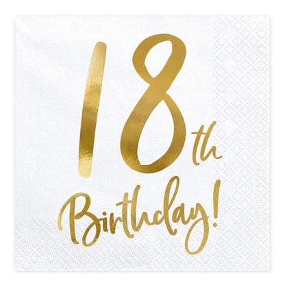 18th Birthday Gold Napkins