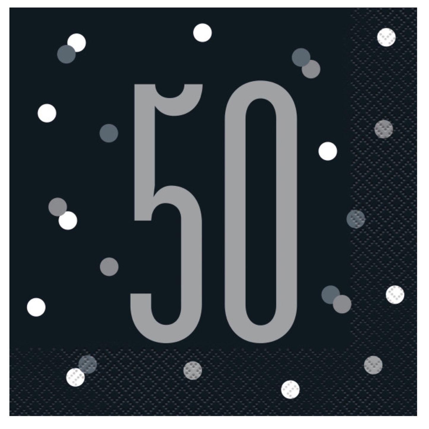 50th Birthday Black Napkins