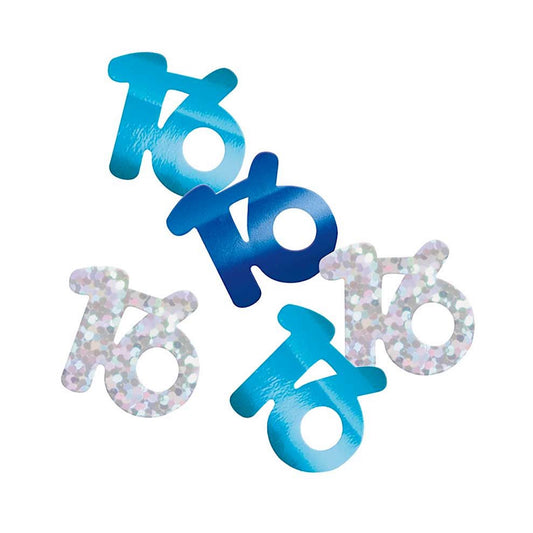 16th Birthday Blue Mixed Table Confetti