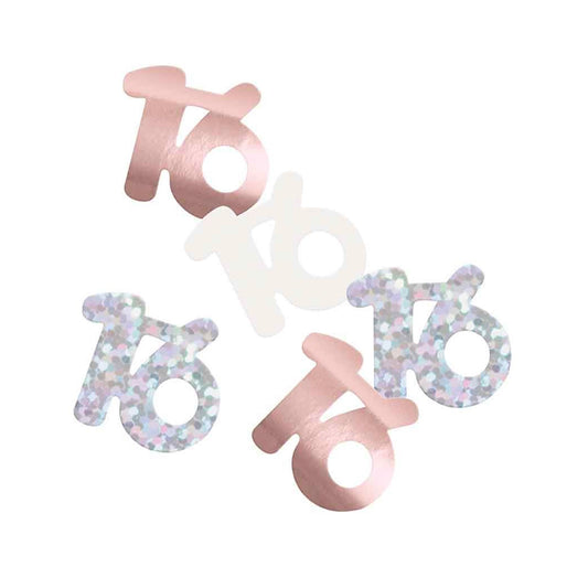 16th Birthday Rose Gold Mixed Confetti