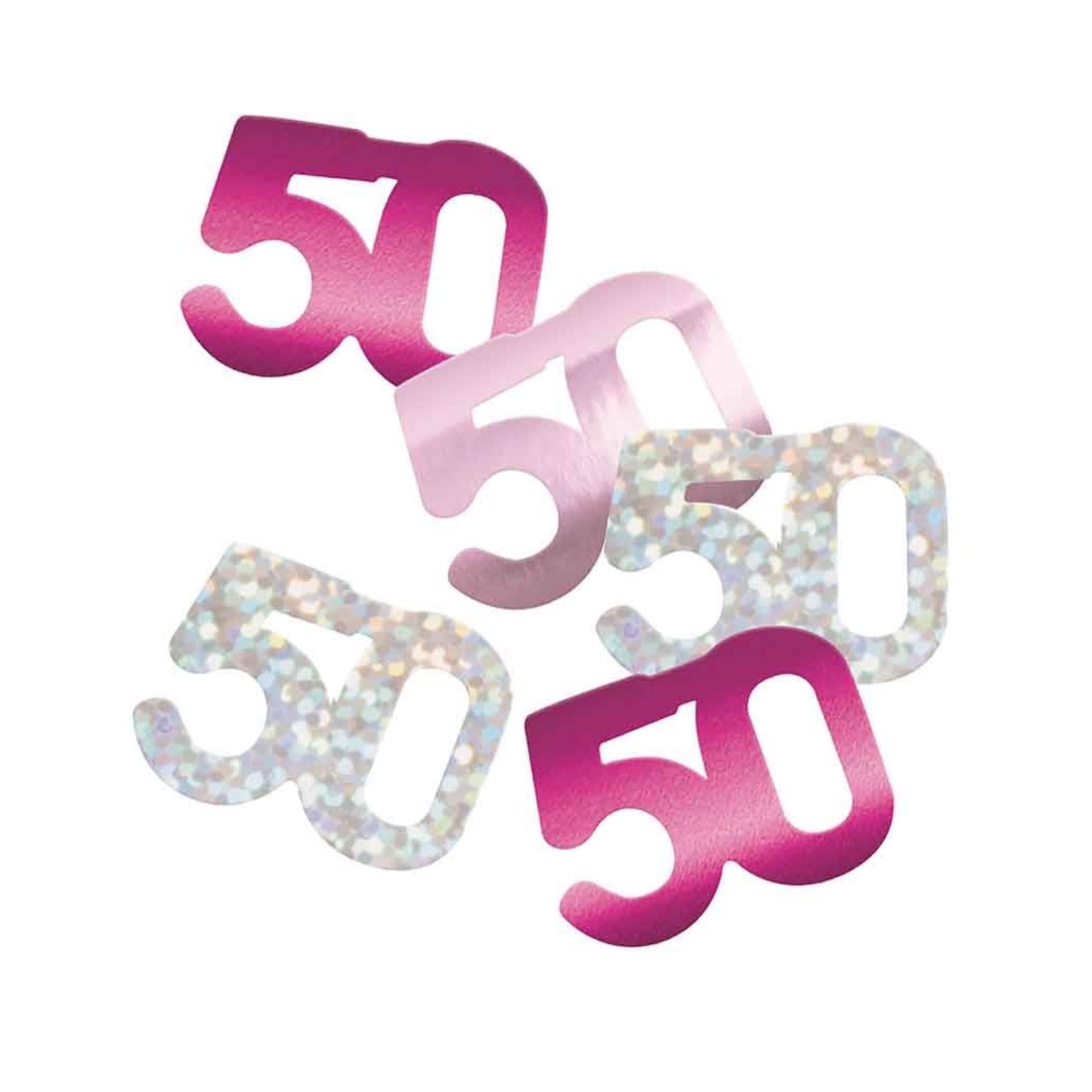 50th Birthday Pink Mixed Confetti