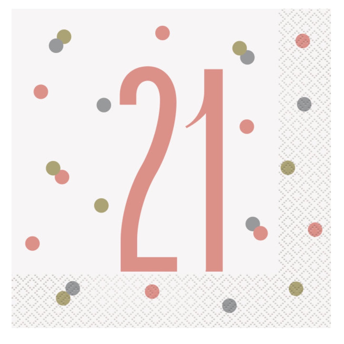 21st Birthday Rose Gold Napkins