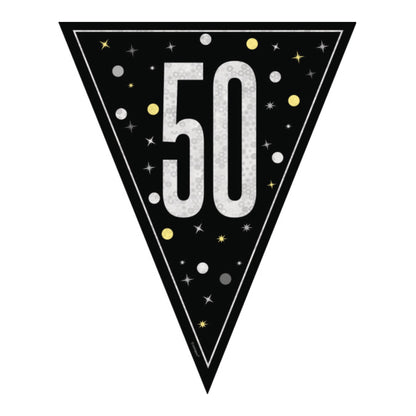 50th Birthday Black Bunting