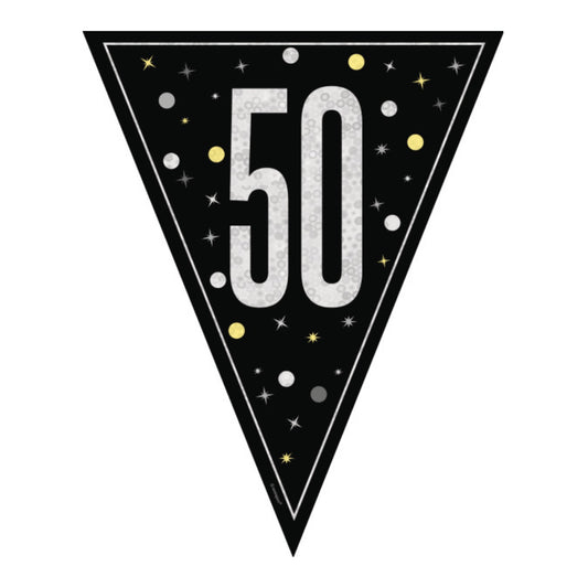 50th Birthday Black Bunting