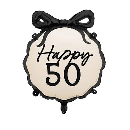 50th Birthday Bow Foil Balloon