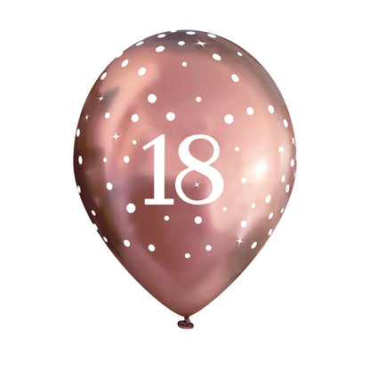 18th Birthday Metallic Rose Gold Balloons