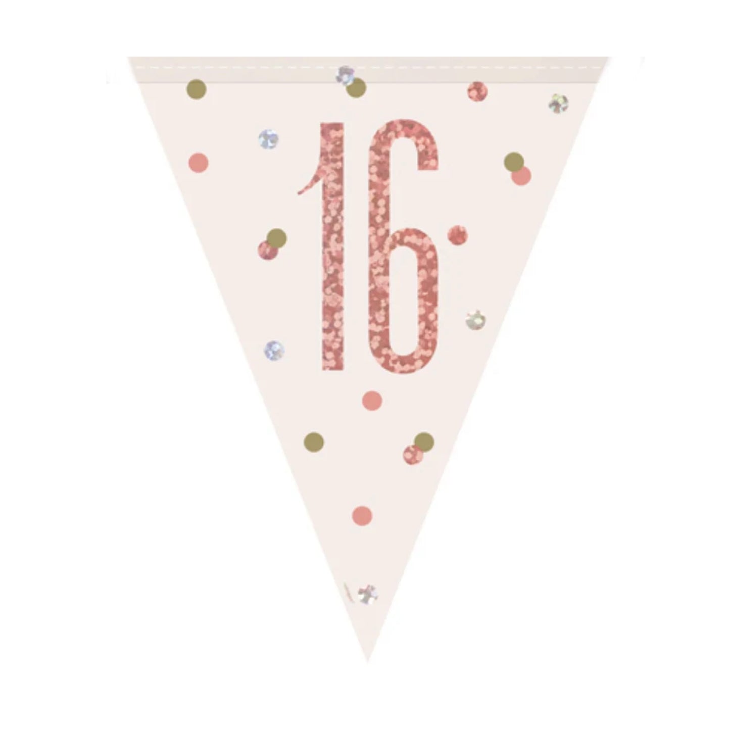 16th Birthday Rose Gold Sparkling Bunting