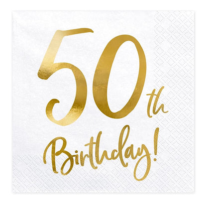 50th Birthday Gold Napkins