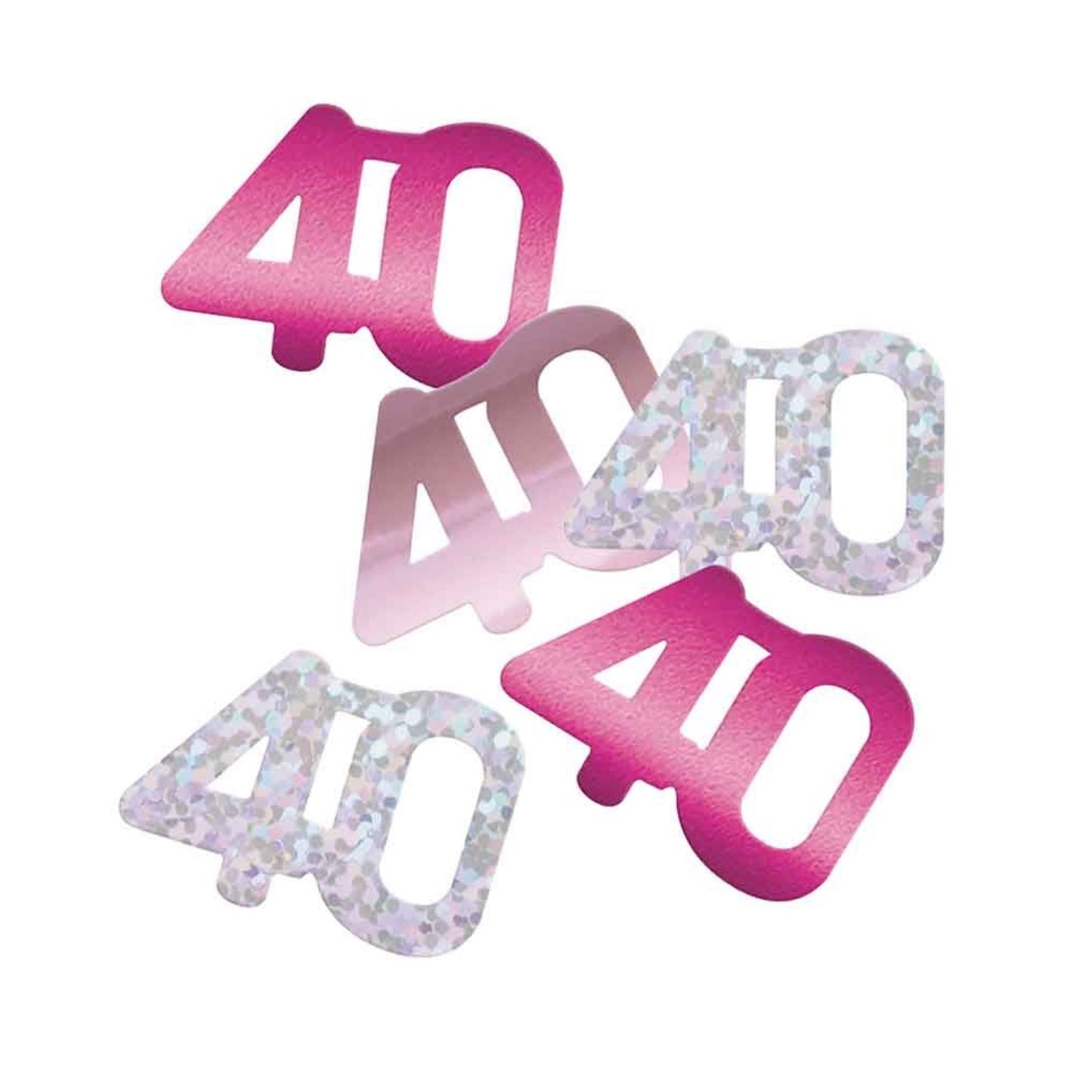 40th Birthday Pink Mixed Confetti