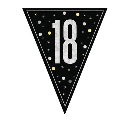 18th Birthday Black Bunting