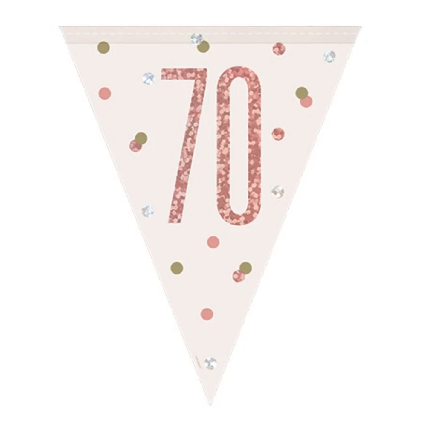 70th Birthday Rose Gold Sparkling Bunting