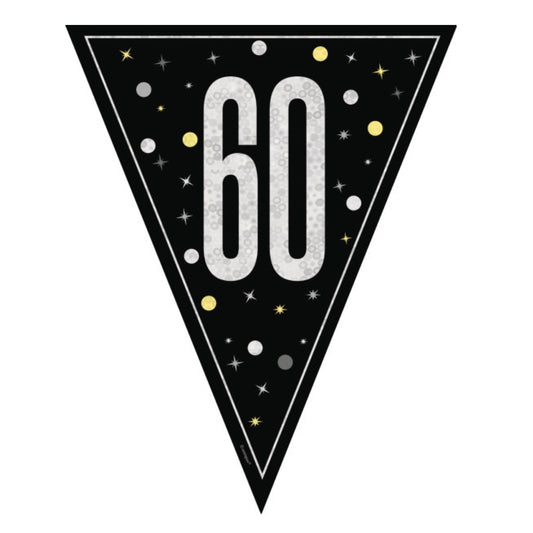 60th Birthday Black Bunting