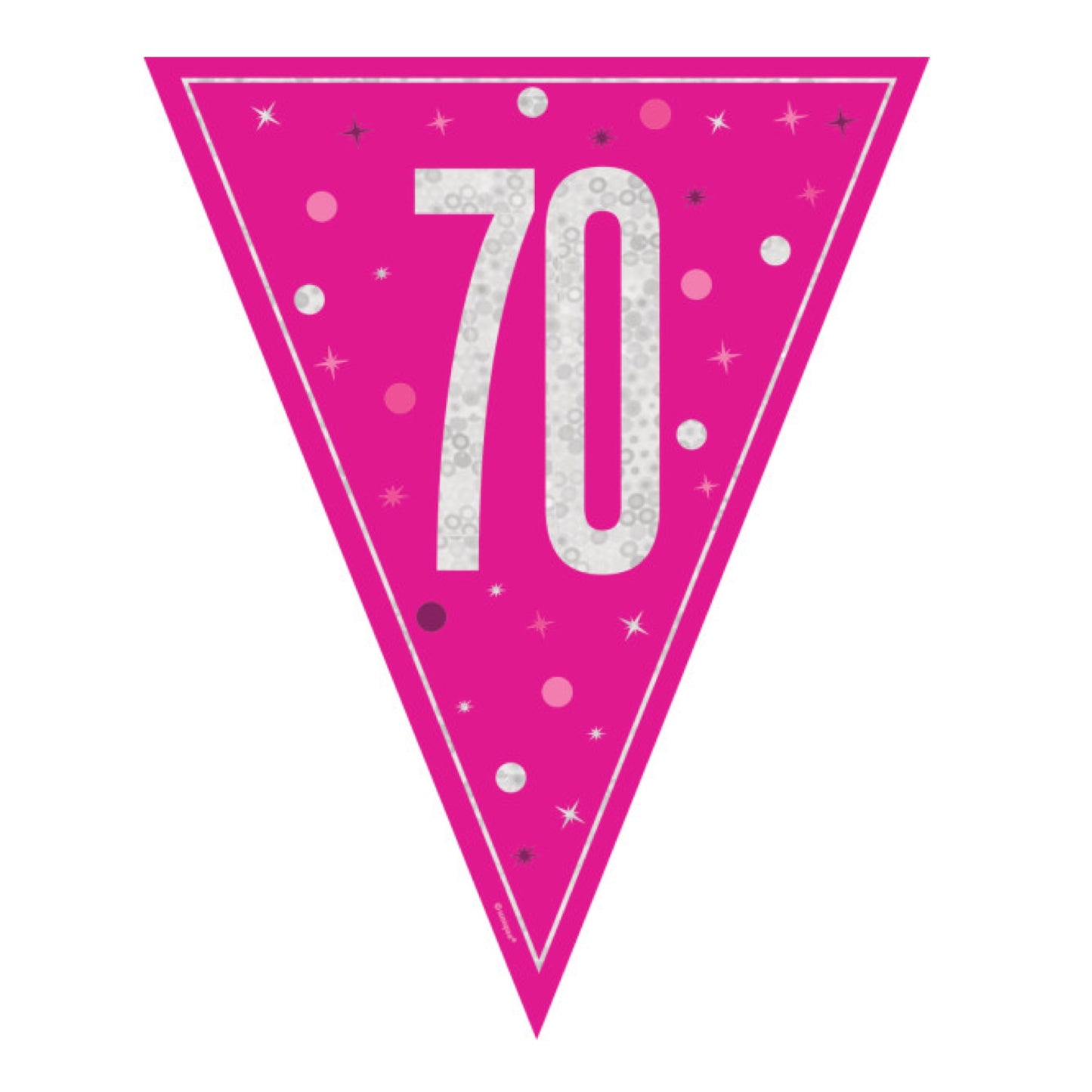 70th Birthday Pink Sparkling Bunting