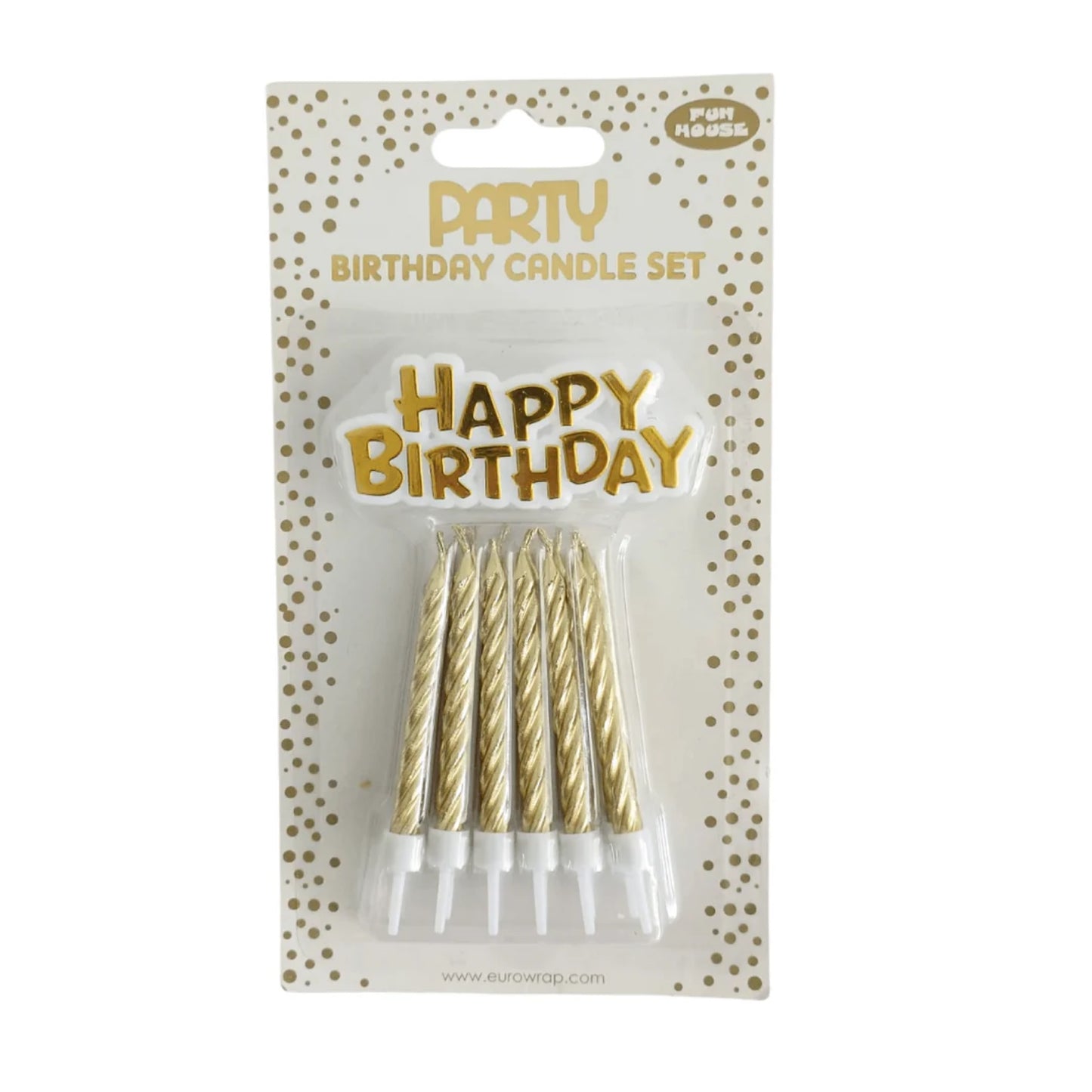Gold Happy Birthday Candle Set