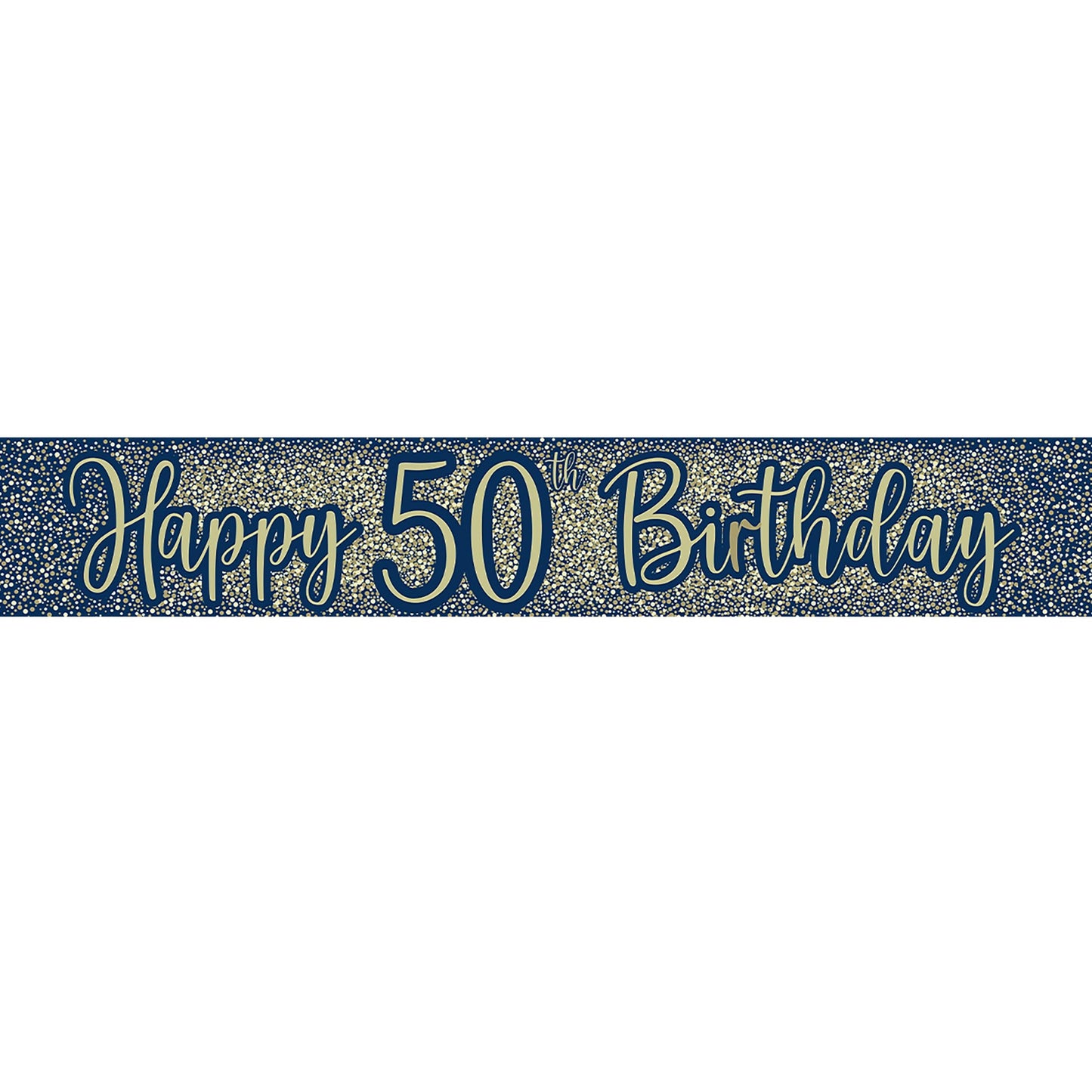 50th Birthday Blue & Gold Banner