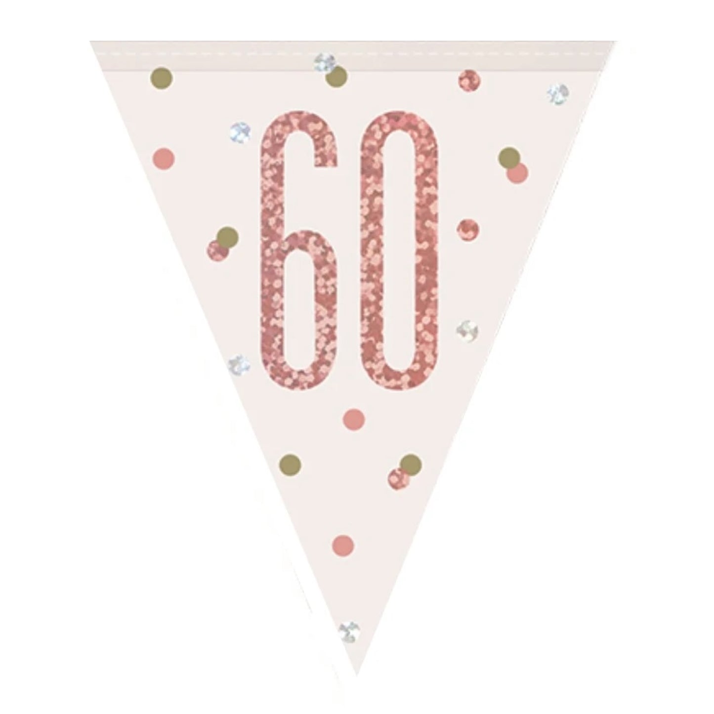 60th Birthday Rose Gold Sparkling Bunting