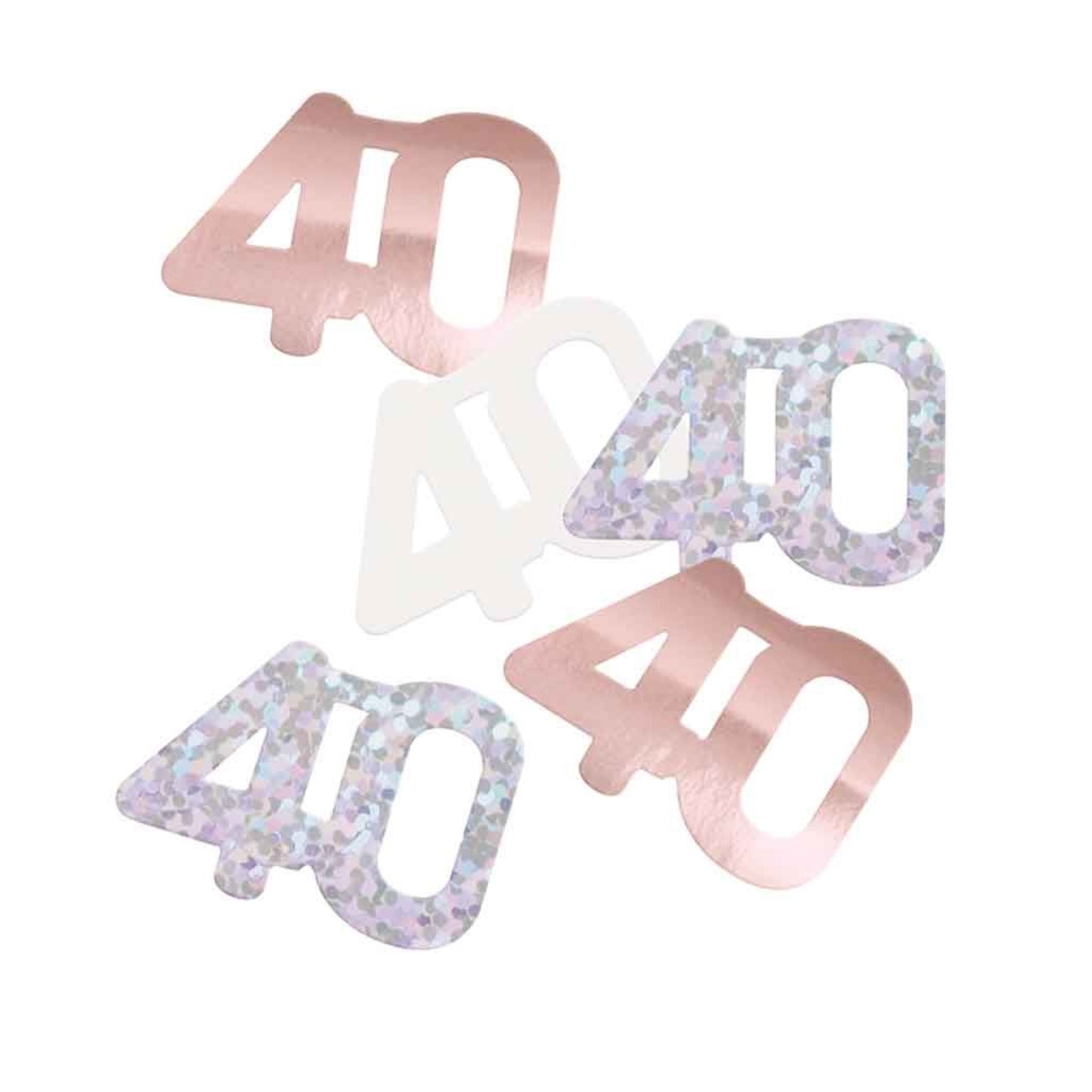 40th Birthday Rose Gold Mixed Confetti