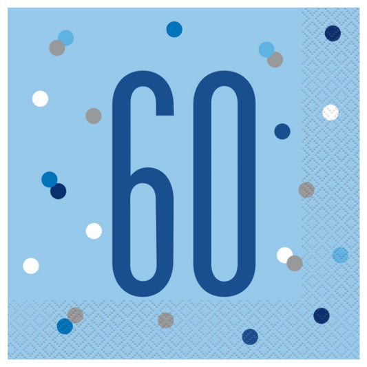 60th Birthday Blue Napkins